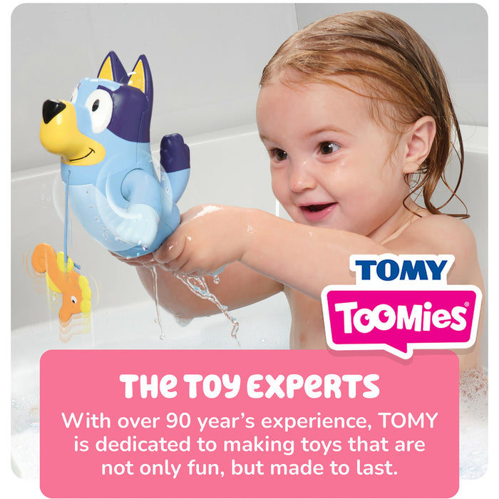 Jouet de bain Tomy Toomies Bluey qui nage avec hippocampe