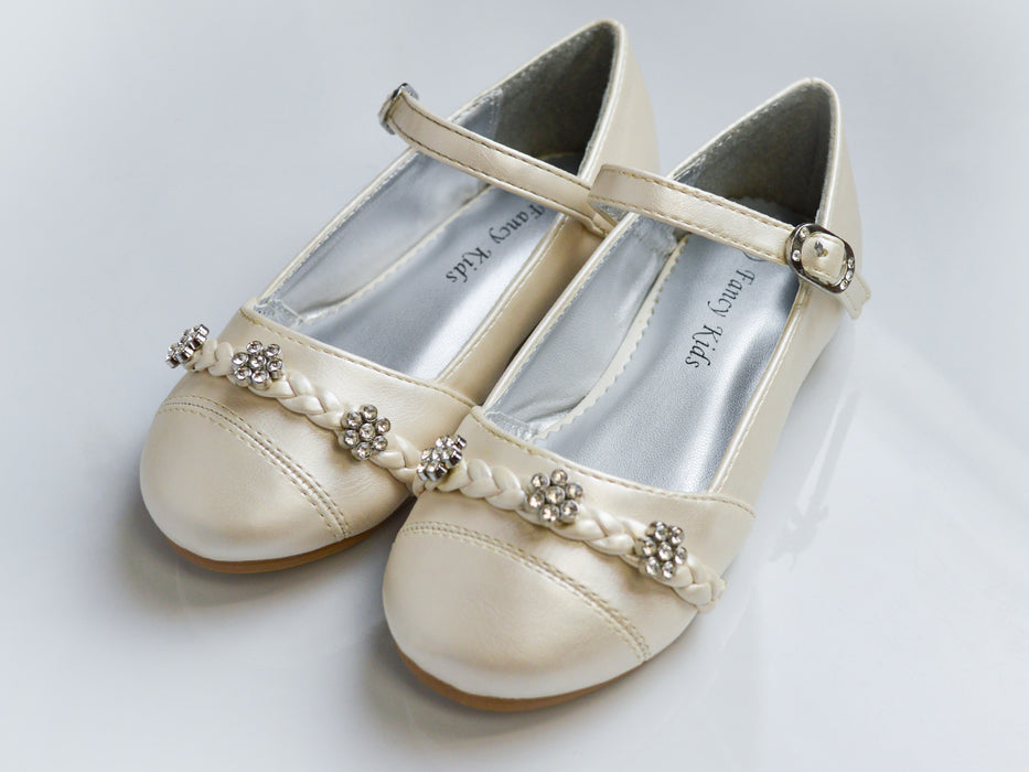 Elegant Mary Jane Girls Dress Shoes in Black, Ivory, Silver, and White - Baby, Toddler & Kids Sizes