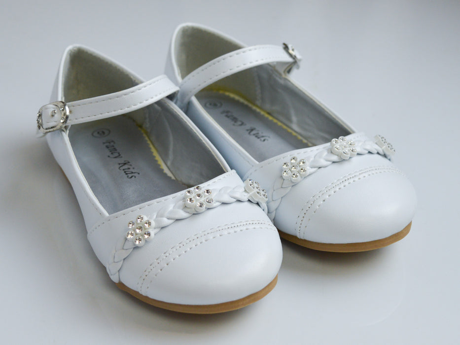 Elegant Mary Jane Girls Dress Shoes in Black, Ivory, Silver, and White - Baby, Toddler & Kids Sizes