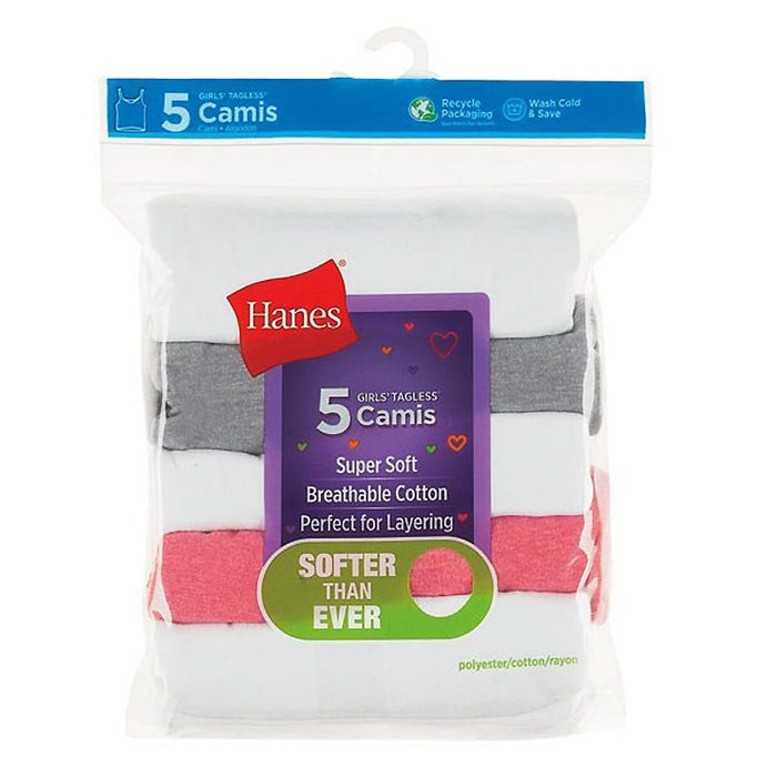 Hanes Girls Super Soft Camisoles - 5pk