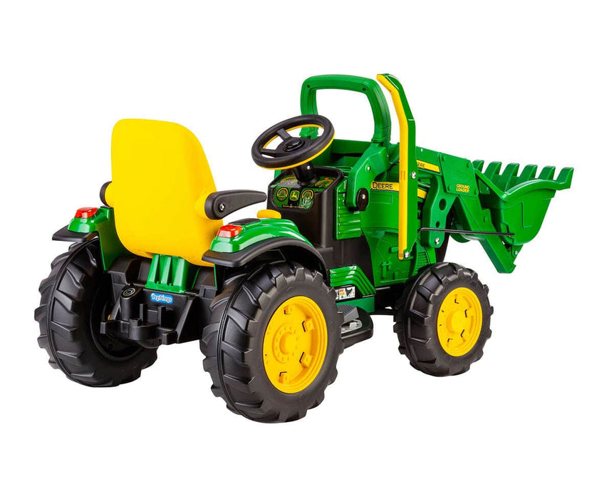 Peg Perego Kids J.D. Ground Loader Tractor - High-performance 12 Volts - Green