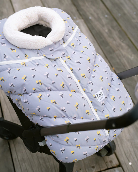 7 A.M. Car Seat Cocoon - Benji Prints Sherpa Cover