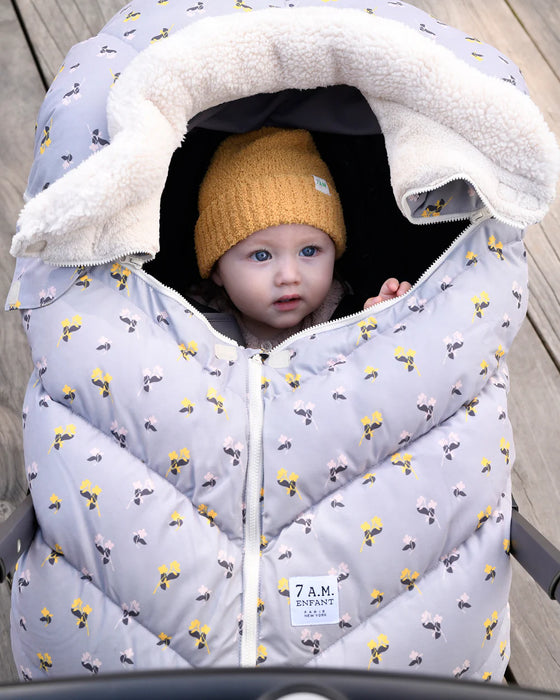 7 A.M. Car Seat Cocoon - Benji Prints Sherpa Cover