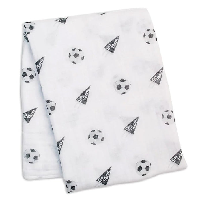 Lulujo Baby Swaddle Blanket Muslin Cotton - Soccer