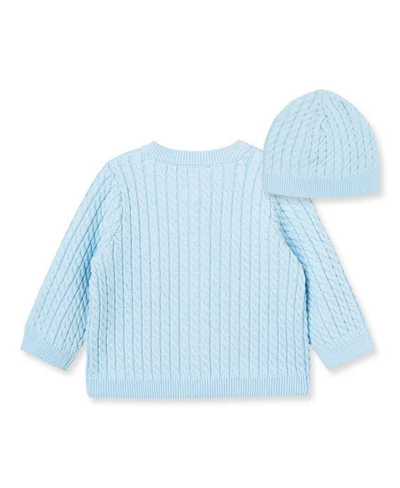 Pull torsadé et bonnet Little Me