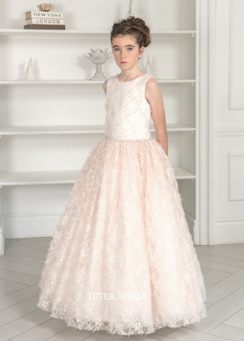 Teter Warm Special Occasion and Flower Girl Robe rose pâle P22