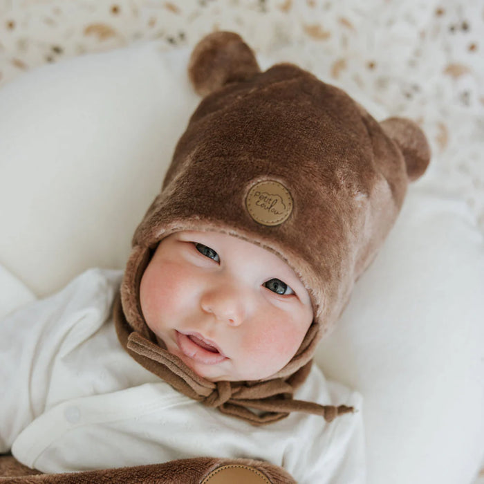 Bonnet en peluche Ourson Petit Coulou pour bébé (0 à 18 mois)