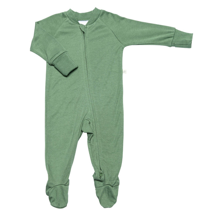 Pyjama pour bébé 1 pièce en bambou Perlimpinpin - Vert chasseur