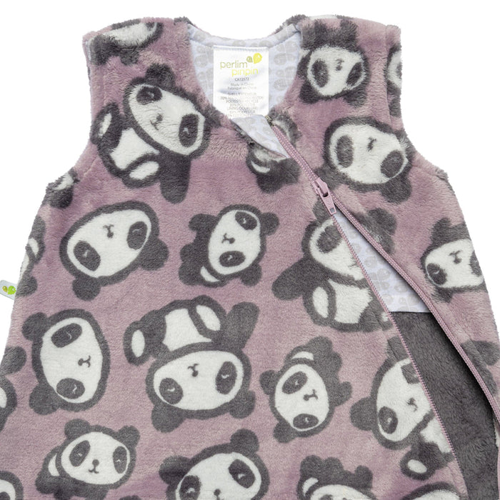 Perlimpinpin Eco-Friendly Plush Baby Sleep Bag - Pandas (1.5 Togs)