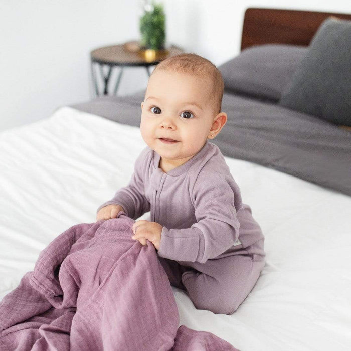 Pyjama pour  bébé 1 pièce en bambou Perlimpinpin - Prune