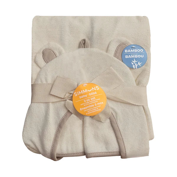 Simmons 3 Piece Baby Bamboo Bath Set - Coconut Milk