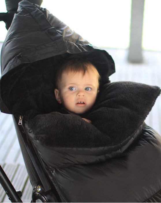 7 A.M ENFANT Car Seat Cover & Stroller Footmuff Plush Pod - Plush Black