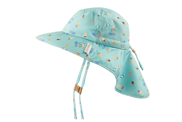 FlapJack Kids UPF50+ Sun Hat with Neck Cape - Seaside