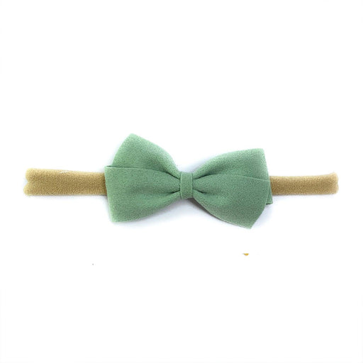 Baby Wisp - Baby Wisp Headband - Thali Faux Suede Bow - Muted Mint - 0M+