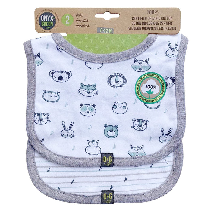 Onyx & Green Organic Baby Bib Set - 2 Pack