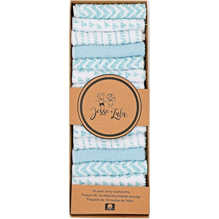Jesse & Lulu Zigzag Baby Washcloths - Bundle  of 16 Pieces