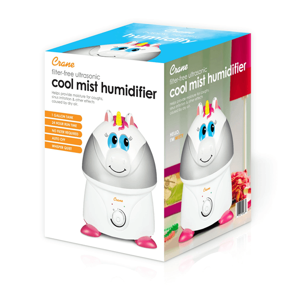 Crane - Crane Adorable Filter-Free Ultrasonic Cool Mist Humidifier, 1 Gallon - Unicorn
