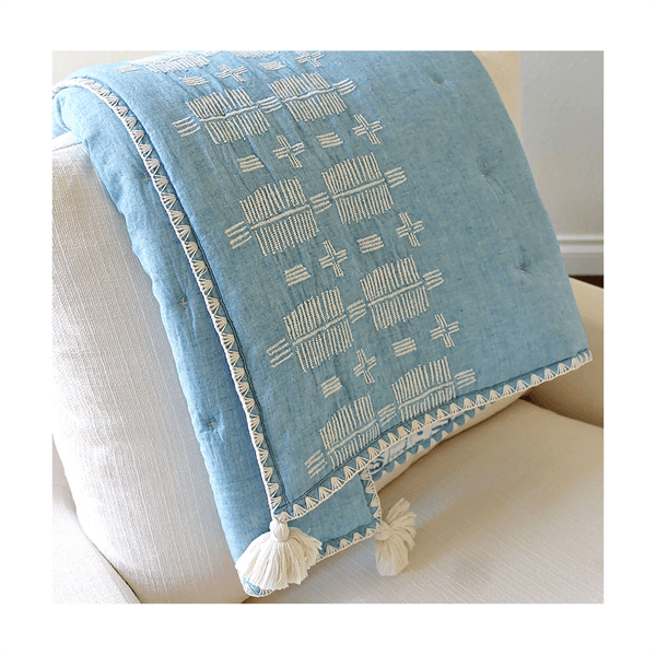 Crane - Crane Baby Quilted Blanket - Caspian