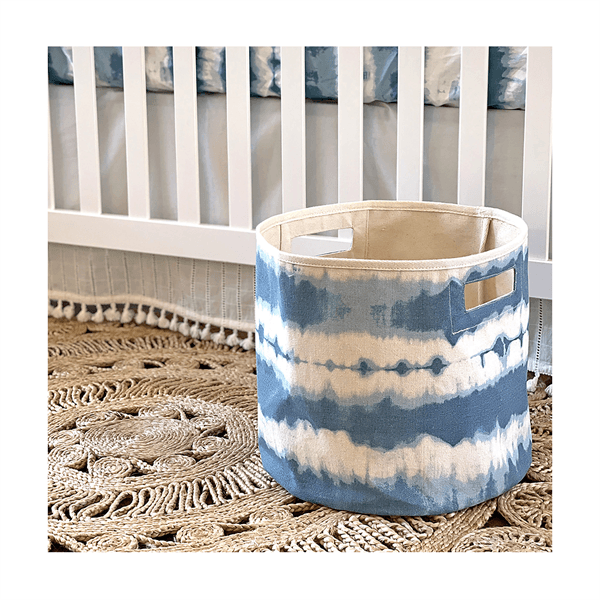 Crane - Crane Caspian Baby & Kids Room Storage Bin - Blue Tie-Dye