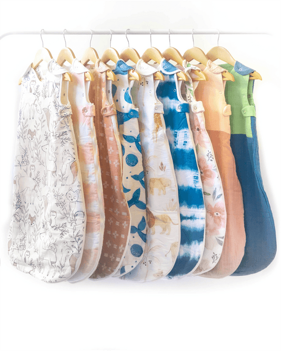 Crane - Crane Cotton Sateen Baby Wearable Blanket Ezra Prints - 0-9m