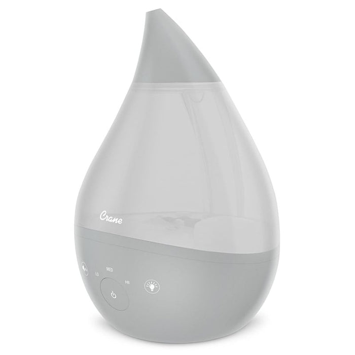 Crane 4-in-1 Filter-Free Top Fill Ultrasonic Cool Mist Humidifier with Sound Machine & Night Light, 1 Gallon - Grey
