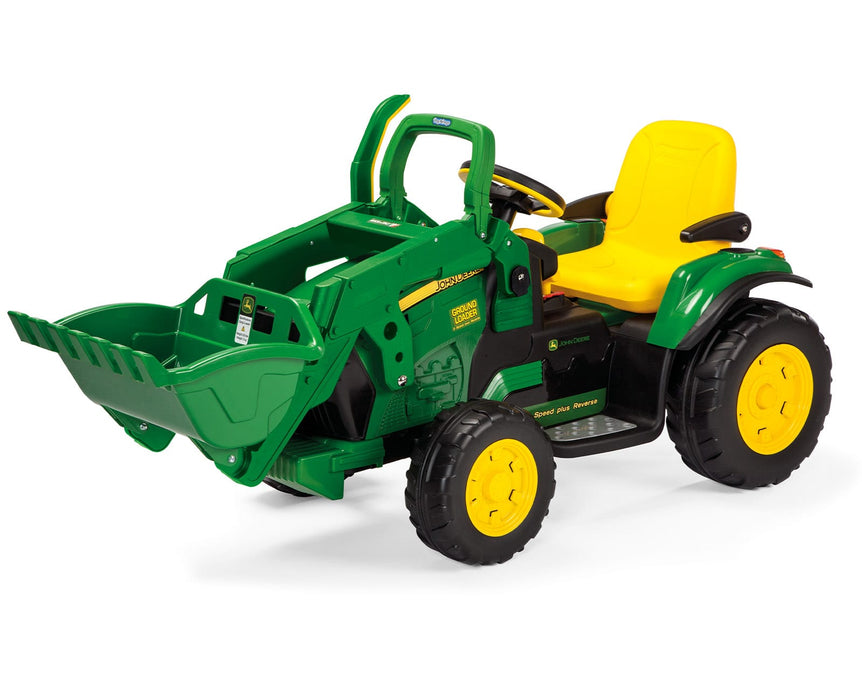 Peg Perego Kids J.D. Ground Loader Tractor - High-performance 12 Volts - Green