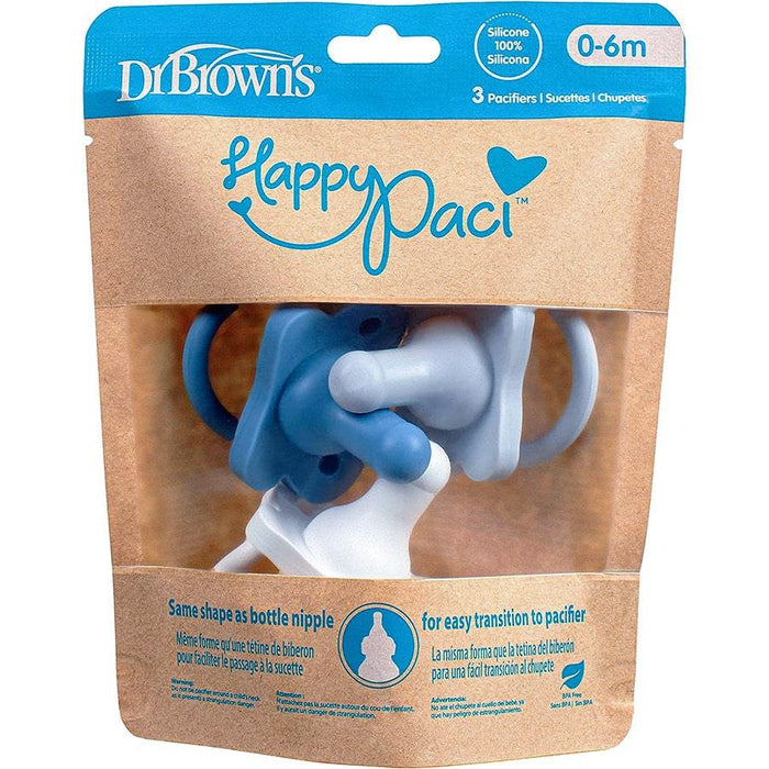Dr. Brown's® - Dr. Brown's HappyPaci One-Piece Silicone Pacifiers (0-6m) - Pack of 3