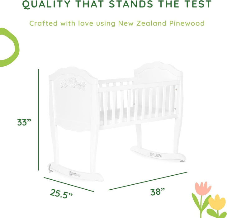 Dream on Me - Dream on Me Baby New Zealand Pinewood Rose Cradle - White