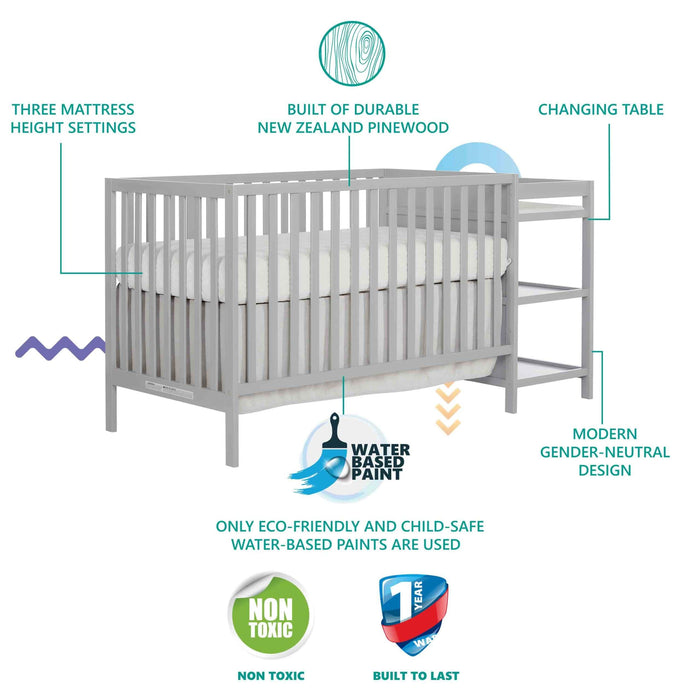 Dream on Me - Dream on Me Hamilton Convertible Crib and Changer 5 in 1