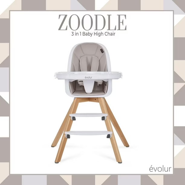 Chaise haute Evolur Zoodle 3-en-1