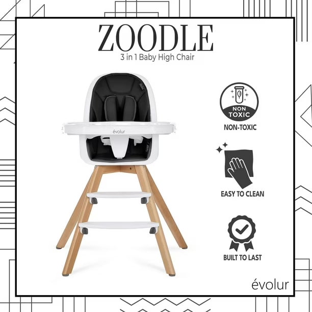 Chaise haute Evolur Zoodle 3-en-1