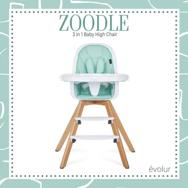 Chaise haute Evolur Zoodle 3-en-1