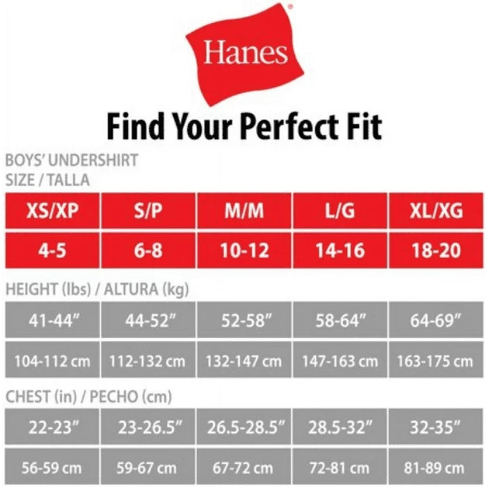 Hanes Boys Tagless Crew Tee - 4pk