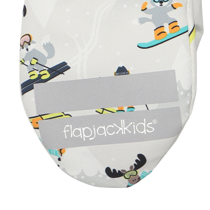 Moufles de ski déperlantes FlapJack Kids Station de ski grise