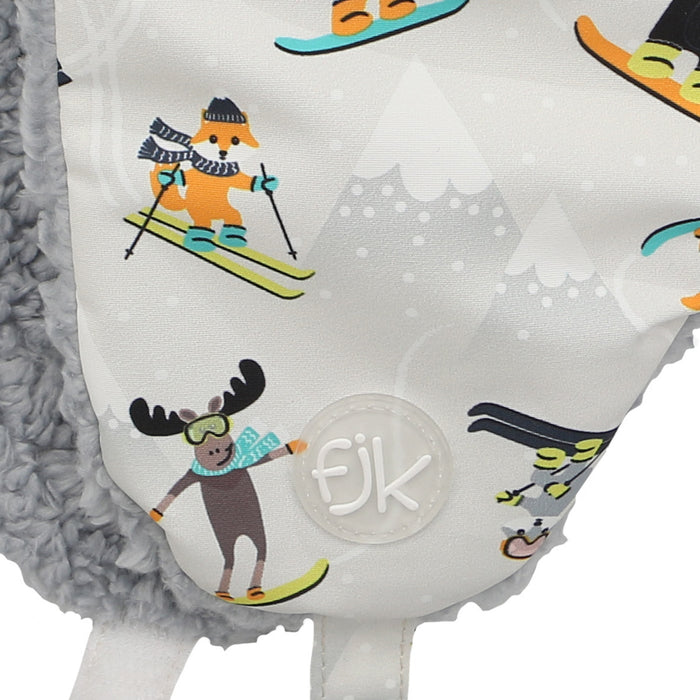 Chapeau de trappeur déperlant Flapjack pour enfants Station de ski Gris