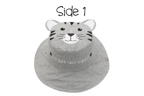 Flapjack Kids - Flapjack Kids UPF50+ Patterned Reversible Sun Hat - Tiger / Safari Truck