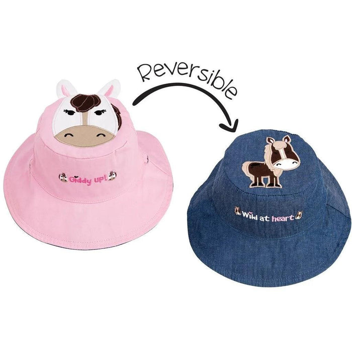 Flapjack Kids - FlapJack Kids UPF50+ Reversible Sun Hat - flapjack-kids-reversable-sun-hat-pony-horse