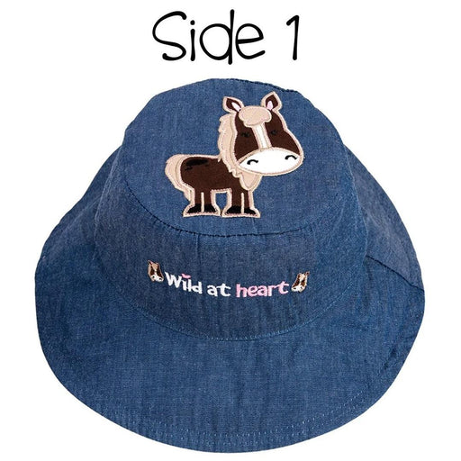 Flapjack Kids - FlapJack Kids UPF50+ Reversible Sun Hat - flapjack-kids-reversable-sun-hat-pony-horse