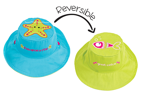 Flapjack Kids - FlapJack Kids UPF50+ Reversible Sun Hat - Starfish / Fish