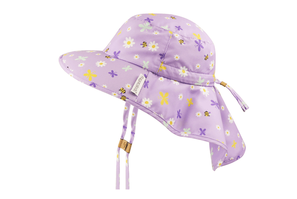 Flapjack Kids - FlapJack Kids UPF50+ Sun Hat with Neck Cape - Daisy