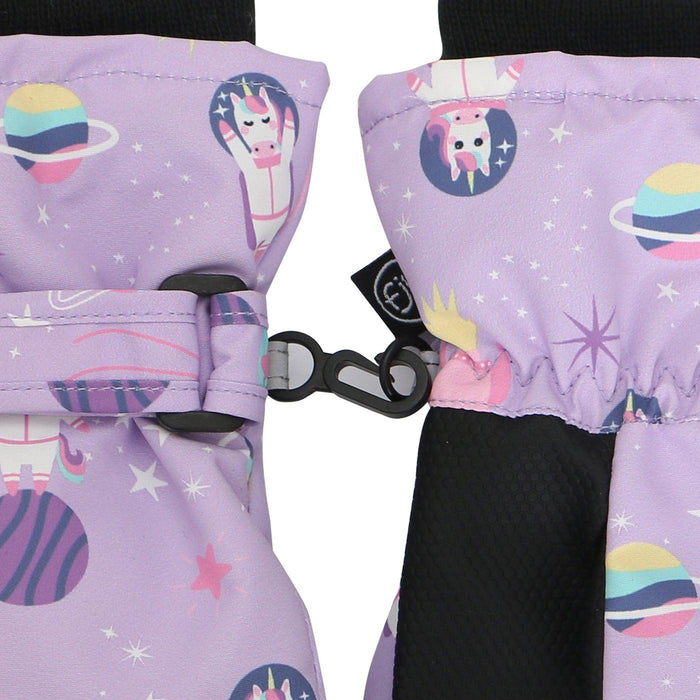 Flapjack Kids - FlapJack Kids Water Repellent Ski Mittens Unicorn Lilac