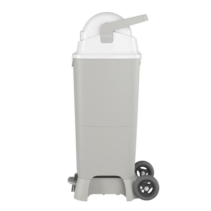 Foundations Premium Hands-Free Tall Diaper Pail with Wheels Gray