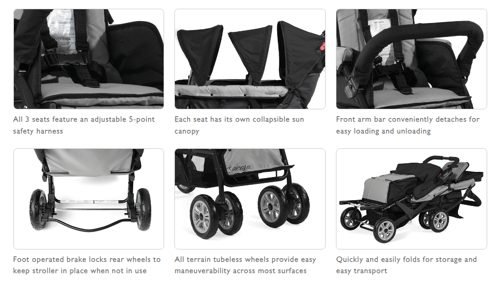 Foundations® - Foundations Compass Trio Triple Tandem Stroller