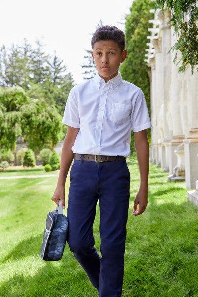 French Toast® - French Toast Boys School Uniform Short Sleeve Oxford Shirt - White - SE9003