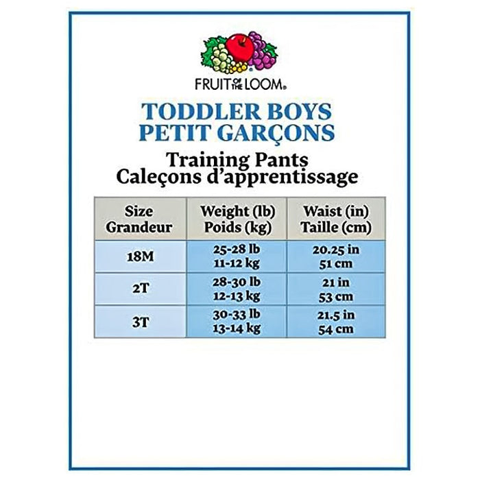 Fruit of the Loom Toddler Boys Training Pants Underwear - 3 pack