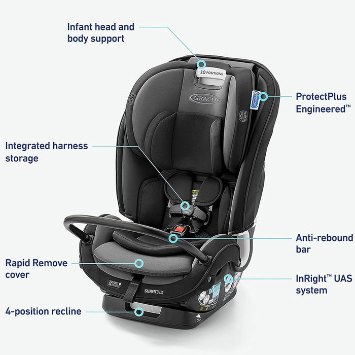 Graco SlimFit3 LX Convertible 3-in-1 Car Seat -  Gotham