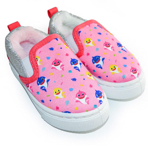 Ground Up - Ground Up Baby Shark Toddler Girls Fur-lined Canvas Shoes