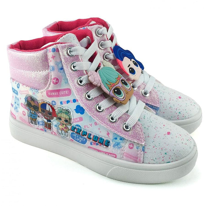 Ground Up - Ground Up LOL Suprise Dolls High Top Canvas Toddler & Youth Girls Lace-up Shoes