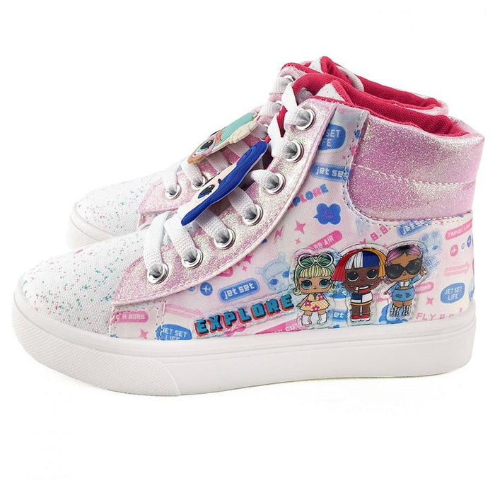 Ground Up - Ground Up LOL Suprise Dolls High Top Canvas Toddler & Youth Girls Lace-up Shoes