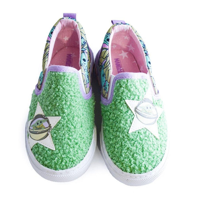 Ground Up - Ground Up Star Wars Baby Yoda Mandalorian Youth Girls Sherpa Canvas Shoes